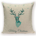 Christmas Cartoon Santa Claus Deer Pillows Covers Merry Christmas Gifts for The New Year by Axyaa