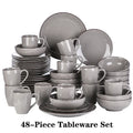Axyaa Navia Grey Stoneware Dinnerware Set: Dinner, Dessert Plate, Bowl, Mug Tableware