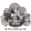 Axyaa Navia Grey Stoneware Dinnerware Set: Dinner, Dessert Plate, Bowl, Mug Tableware