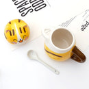 Axyaa Cute Cat Ceramic Coffee Mug Spoon Hand Painted Tea Cup Novelty Gift