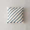 Rainbow Stripe Cushion Cover with Pink Rope Embroidery, 45x45cm, Axyaa