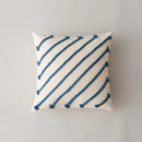 Rainbow Stripe Cushion Cover with Pink Rope Embroidery, 45x45cm, Axyaa