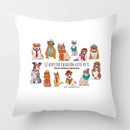 Axyaa Dog Print Cushion Cover 45X45CM Home Sofa Decor Pillow Case
