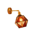 Axyaa Copper LED Wall Sconce with Switch, Modern Glass Stair Light for Bathroom Mirror