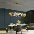 Axyaa Modern Luxury Gold Crystal Chandelier - Elegant Round/Wave Design for Living Room & Dining Area