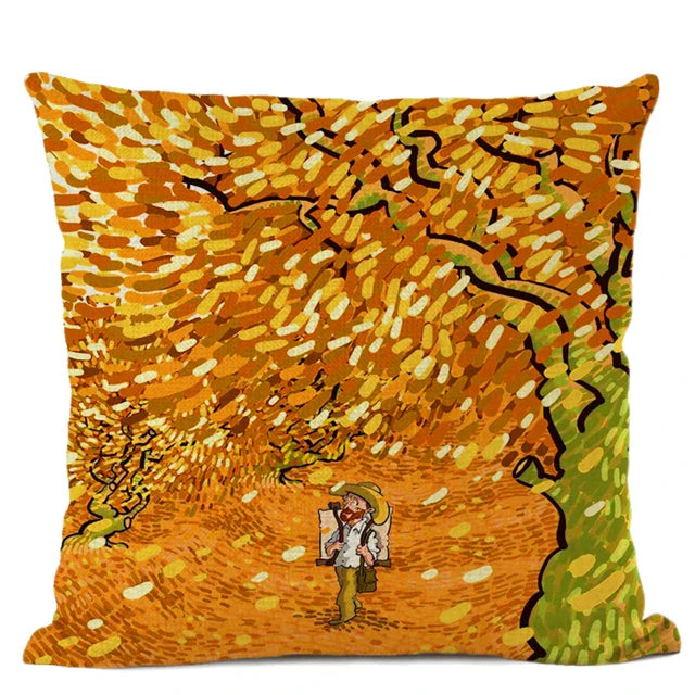 Van Gogh Self Portrait Cushion Cover by Axyaa - Home Decor