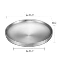 Axyaa Double Layer Stainless Steel Dinner Plates for Stylish Food Storage.