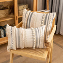 Axyaa Bohemian Cotton Cushion Cover 30x50cm/45x45cm Beige for Home Decor