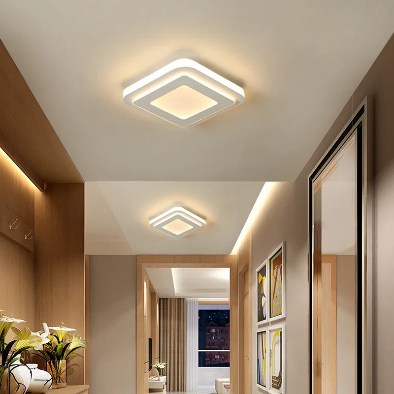 Axyaa White LED Ceiling Light for Modern Living Room and Hallway Lighting