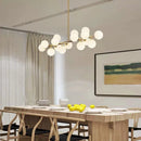 Axyaa Milky Glass Chandelier Lights Gold Black G9 Holder Scandinavian Design Lamp