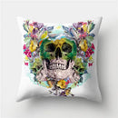 Axyaa Halloween Floral Skull Print Cushion Cover - Nordic Style 45X45CM