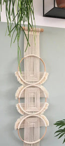 Axyaa Mandala Style Wooden Round Cotton Wall Decoration Macrame Tapestry