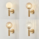 Nordic Bedroom Gold Black Glass Wall Lamp by Axyaa lit by LED