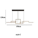 Axyaa Nordic Geometry Black LED Chandelier for Living & Dining Room - Bar Drop Light Fixtures
