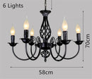 Axyaa Farmhouse Iron Chandelier: Modern Black White Lighting Fixture