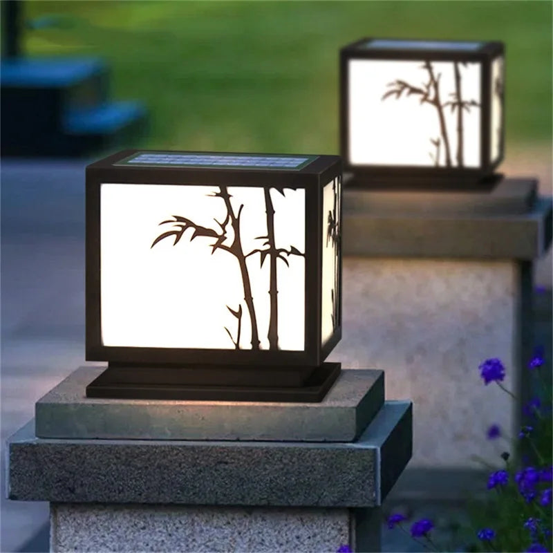 Axyaa Solar Post Lamp Wall Lights Remote Control IP65 Waterproof LED