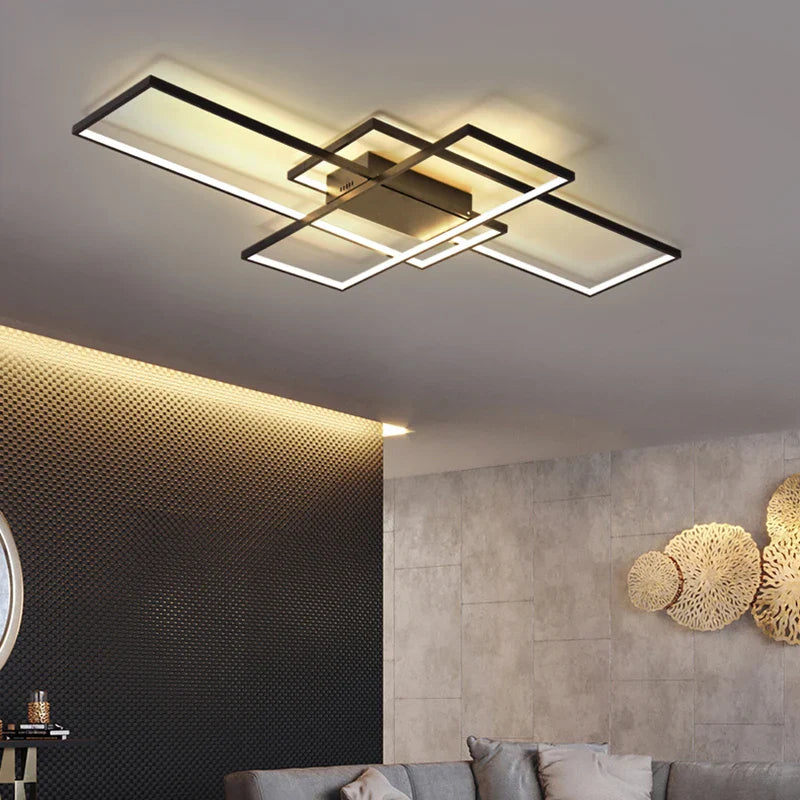 Axyaa Black/White Aluminum LED Chandelier: Modern Ceiling Light Fixture