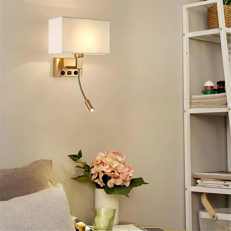 Axyaa Vintage Swing Arm Wall Lamp - Bronze Finish Bedside Reading Light
