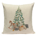 Axyaa Christmas Deer Snowman Cartoon Cushion Cover - Festive Decor Pillowcase