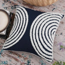 Axyaa Navy Blue Moroccan Embroidered Cushion Cover 45x45cm