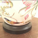 Axyaa Coral Flower Bird Ceramic Table Lamp Hand-Painted Crack Glaze Living Room