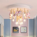 Axyaa Resin Horse Paper Crane Kids Ceiling Light, LED Bedroom Lamp