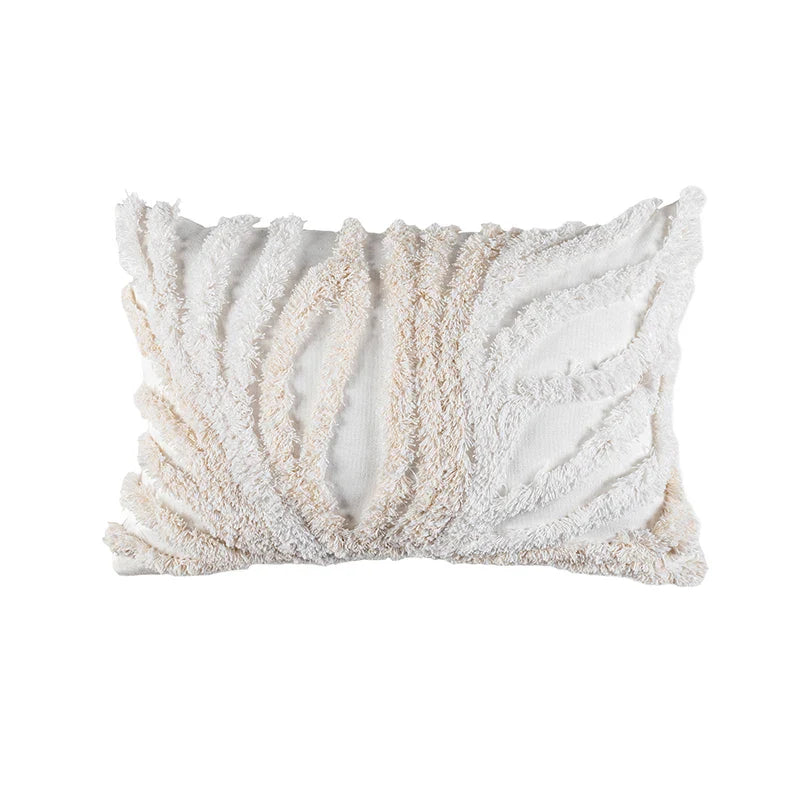 Beige Grey Tufted Coral Pillow Cover by Axyaa for Stylish Home Decor