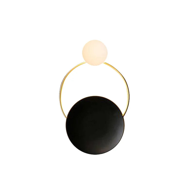 Axyaa Golden Ring Wall Sconce: Modern Nordic Bedside & Living Room Lighting