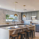Axyaa Modern Gold Glass Pendant Light for Living Room Bedroom Kitchen.
