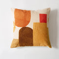 Axyaa Cotton Thread Embroidery Abstract Color Block Pillow Cover