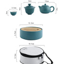 Axya Ceramic Tea Set with Portable Storage Box and Drain, Kung Fu Tea Home Decoration Gift