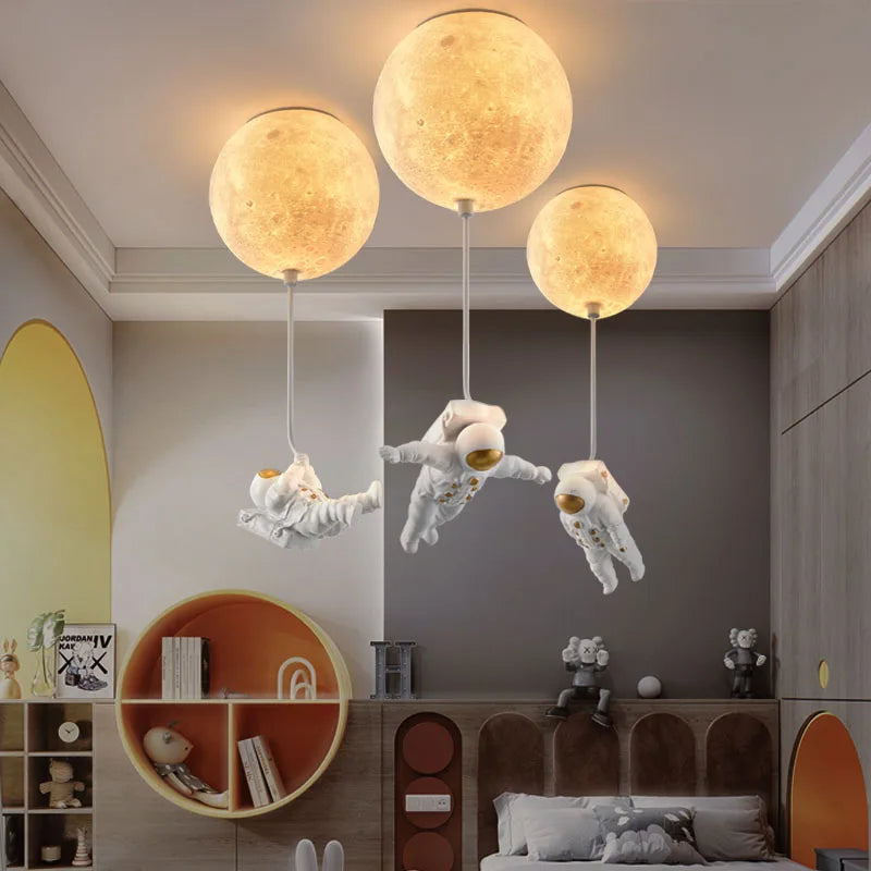 Axyaa Astronaut Moonlight Bubble Chandelier for Kids Room