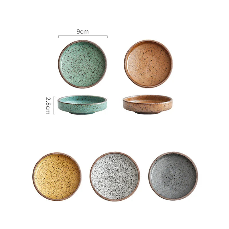 Axya Ceramic Round Sauce Dish Small Bowl for Wasabi Soy Sauce