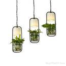 Axyaa Modern Chinese Plant Pendant Light Black Industrial Art Hanging Lamp
