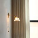 Axyaa Green Glass LED Wall Lights - Pull Chain Switch, Adjustable Up/Down Lighting