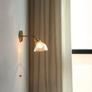Axyaa Green Glass LED Wall Lights with Pull Chain Switch