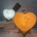 Axyaa Personalized Moon Lamp with Photo Text Heart Shape Night Light - Custom Gift
