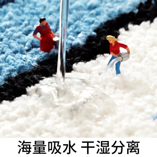 Axya Home Flocking Carpet Floor Mats - Bathroom Non-Slip Absorbent Foot Mats