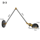 Axyaa Loft Adjustable Wall Lamp Long Arm Retro Reading Light