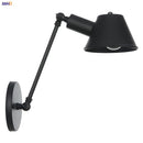 Axyaa Black Single Swing Arm Wall Light - Industrial Vintage Wall Lamp Sconce