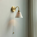 Axyaa Glass LED Mirror Light Pull Chain Switch Wall Sconce Luminaria