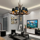 Axyaa Resin Antler Chandelier: Modern Retro Rustic Lighting for Home Decor