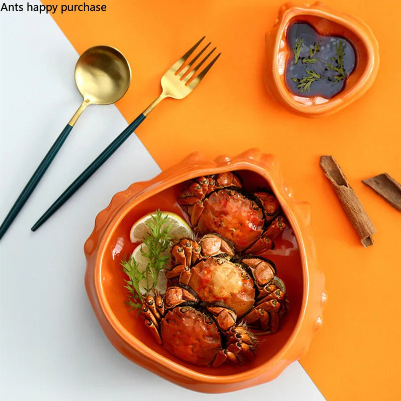 Axya Crab Bowl Dinner Set - Ceramic Tableware for Hotel & Restaurant Settings
