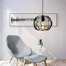Axyaa Industrial Iron Pendant Lights - Modern Metal Cage E27 LED Hanging Lamp for Home and Restaurant