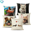 Colourful Bull Terrier & Dachshund 3D Cushion Cover for Home Sofa by Axyaa