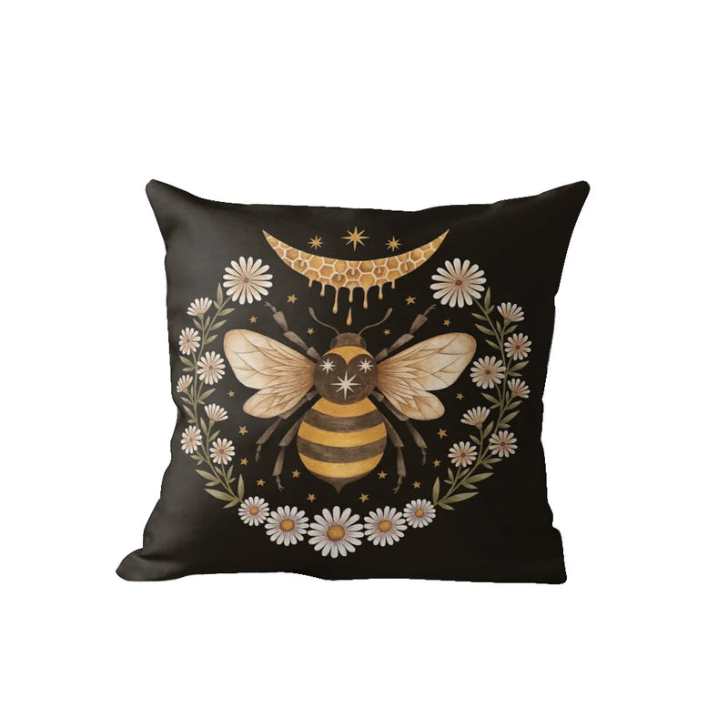Nordic Cushion Cover 18x18 Black Double Side Printed Pillow Cover for Living Room Sofa by Axyaa