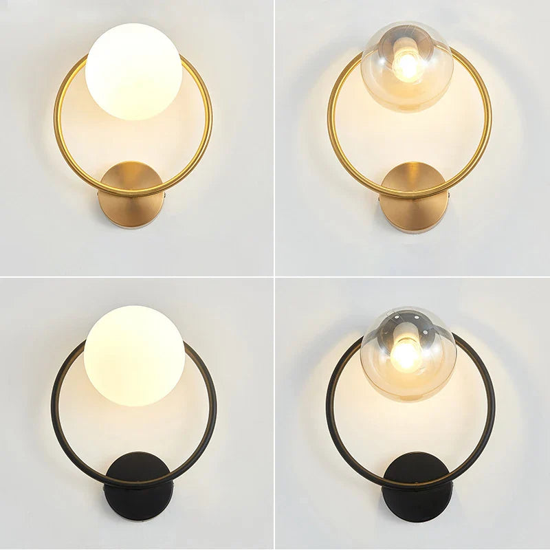 Axyaa Black Brass Wall Lamp: Nordic Post-modern Luxury Indoor LED Light