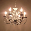 Axyaa Classic Vintage Black White Iron Chandelier 6/8 Lights E14 Bulb Home Ceiling Lamp