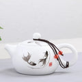 Axyaa White Matte Ceramic Tea pot 180ml-Kung Fu Teapot