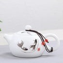 Axyaa White Matte Ceramic Tea pot 180ml-Kung Fu Teapot